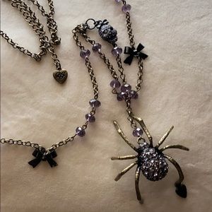 Betsey Johnson long spider necklace